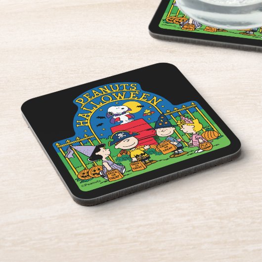 Erdnüsse | Erdnüsse Halloween Getränkeuntersetzer (Linke Seite)