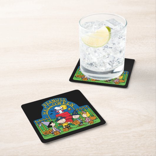 Erdnüsse | Erdnüsse Halloween Rechteckiger Pappuntersetzer (Vor Ort)