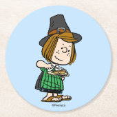 Erdnüsse | Erntedank Peppermint Patty Runder Pappuntersetzer (Vorderseite)