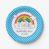 Erdnüsse | Es ist eine Mädchen-Babydusche Pappteller (Vorderseite)