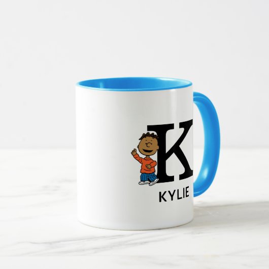 Erdnüsse | Franklin Name and Monogram K Tasse (VorderseiteRechts)