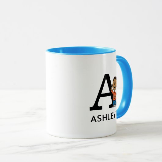 Erdnüsse | Franklin Name & Monogram A Tasse (VorderseiteRechts)