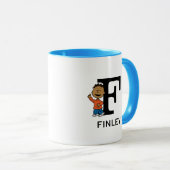 Erdnüsse | Franklin Name & Monogram F Tasse (VorderseiteRechts)