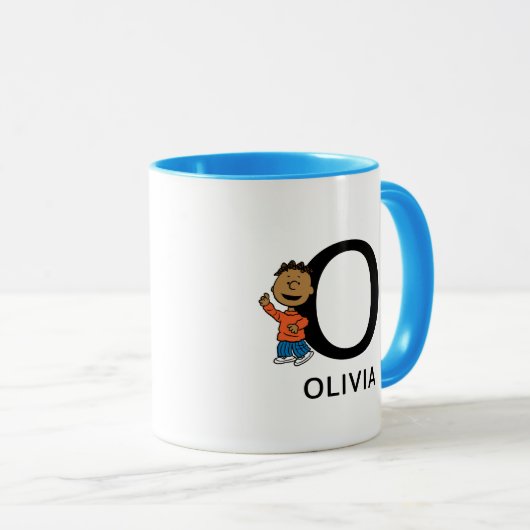 Erdnüsse | Franklin Name & Monogram O Tasse (VorderseiteRechts)