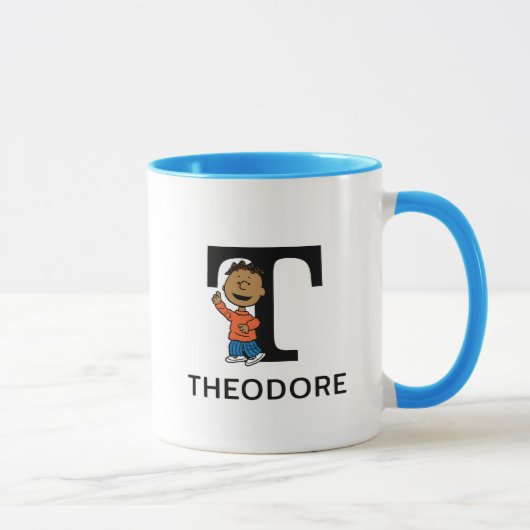 Erdnüsse | Franklin Name & Monogram T Tasse (Rechts)