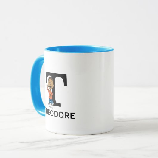 Erdnüsse | Franklin Name & Monogram T Tasse (Vorderseite Links)