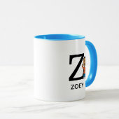 Erdnüsse | Franklin Name & Monogram Z Tasse (VorderseiteRechts)