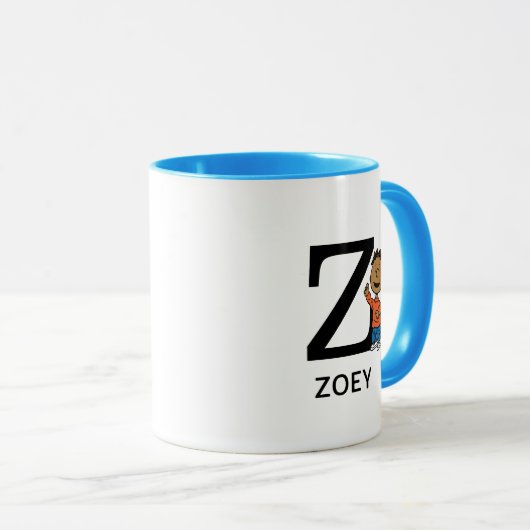 Erdnüsse | Franklin Name & Monogram Z Tasse (VorderseiteRechts)