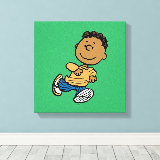 Erdnüsse | Franklin Running Leinwanddruck (Insitu (Holzboden))