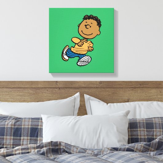 Erdnüsse | Franklin Running Leinwanddruck (Insitu (Schlafzimmer))