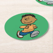 Erdnüsse | Franklin Running Runder Pappuntersetzer (Angewinkelt)