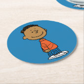 Erdnüsse | Franklin Smile Runder Pappuntersetzer (Angewinkelt)