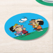 Erdnüsse | Freunde Spaß Runder Pappuntersetzer (Angewinkelt)