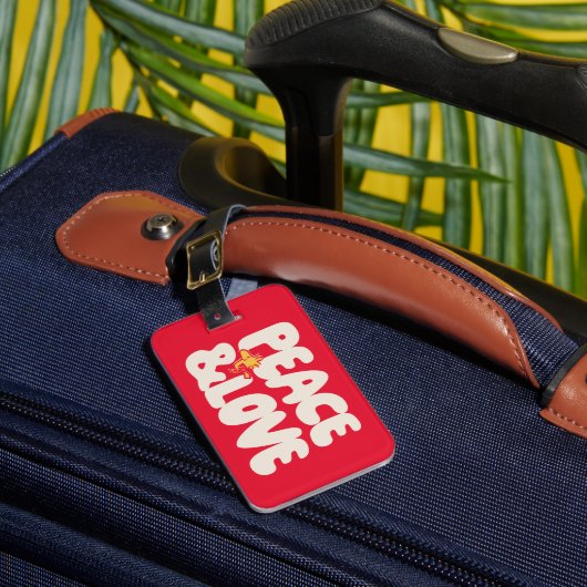 Erdnüsse | Frieden und Liebe Woodstock Gepäckanhänger (Vorderseite Insitu 1)