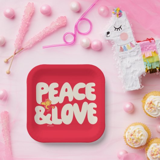 Erdnüsse | Frieden und Liebe Woodstock Pappteller (Party)