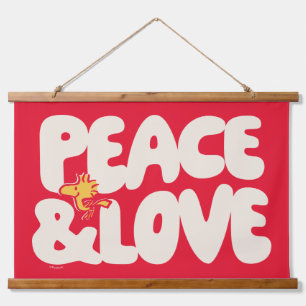 Erdnüsse   Frieden und Liebe Woodstock Wandteppich Mit Holzrahmen