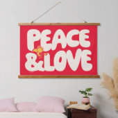Erdnüsse | Frieden und Liebe Woodstock Wandteppich Mit Holzrahmen (Schlafzimmer)