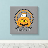 Erdnüsse | Frohe Halloween Leinwanddruck (Insitu (Holzboden))