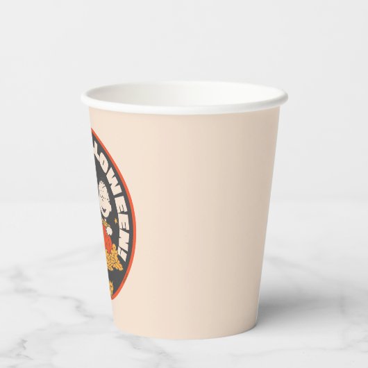 Erdnüsse | Frohe Halloween Sally & Linus Pappbecher (Rückseite)