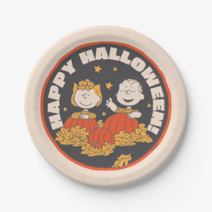 Erdnüsse   Frohe Halloween Sally & Linus Pappteller