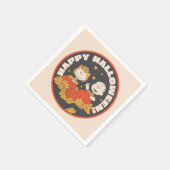 Erdnüsse | Frohe Halloween Sally & Linus Serviette (Ecke)