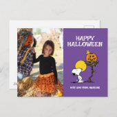 Erdnüsse | Frohe Halloween Snoopy & Woodstock Feiertagspostkarte (Vorne/Hinten)