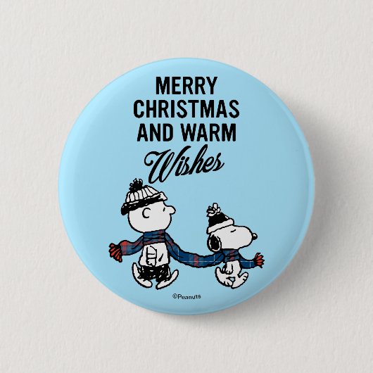 Erdnüsse | Frohe Weihnachten Snoopy & Charlie Brow Button (Vorderseite)
