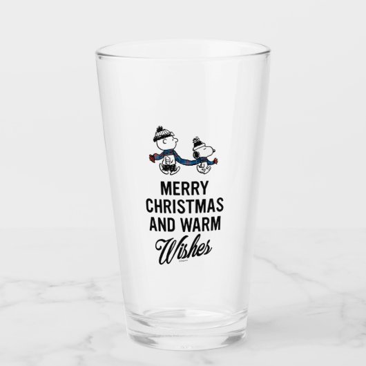 Erdnüsse | Frohe Weihnachten Snoopy & Charlie Brow Glas (Vorderseite)