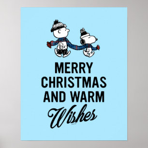 Erdnüsse   Frohe Weihnachten Snoopy & Charlie Brow Poster