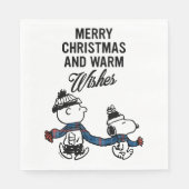 Erdnüsse | Frohe Weihnachten Snoopy & Charlie Brow Serviette (Vorderseite)