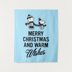 Erdnüsse Frohe Weihnachten Snoopy & Charlie Brow Wandteppich