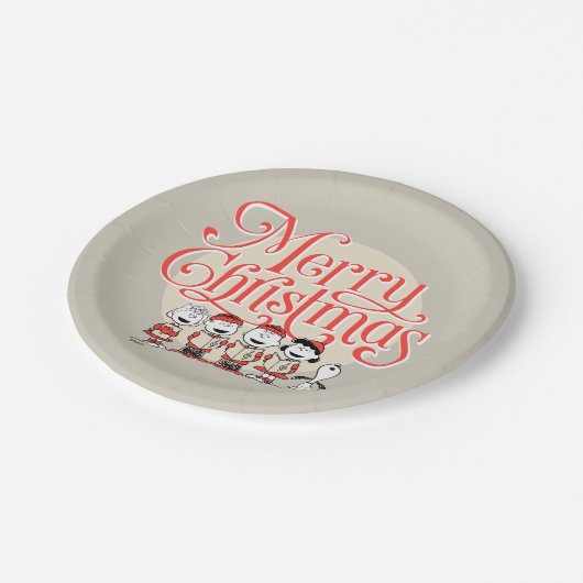 Erdnüsse | Frohe Weihnachtslieder Pappteller (Schrägansicht)