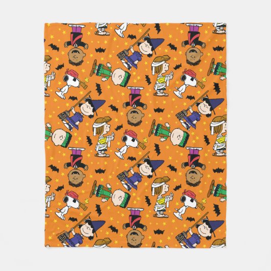 Erdnüsse | Fröhliches Halloween-Muster Fleecedecke (Vorderseite)