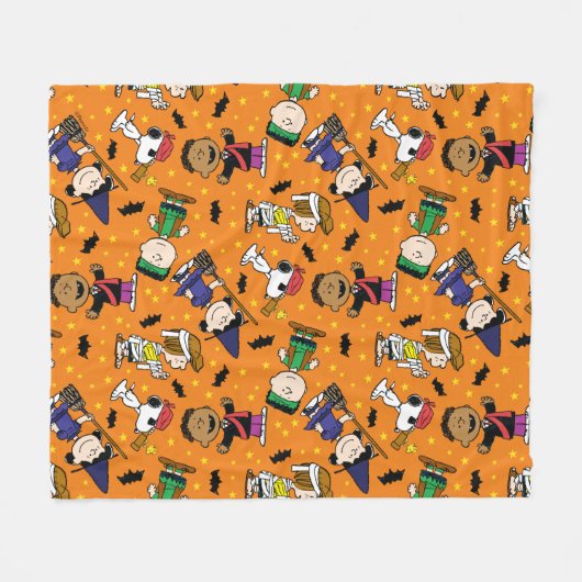 Erdnüsse | Fröhliches Halloween-Muster Fleecedecke (Vorderseite (Horizontal))