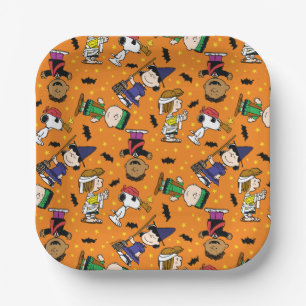 Erdnüsse   Fröhliches Halloween-Muster Pappteller