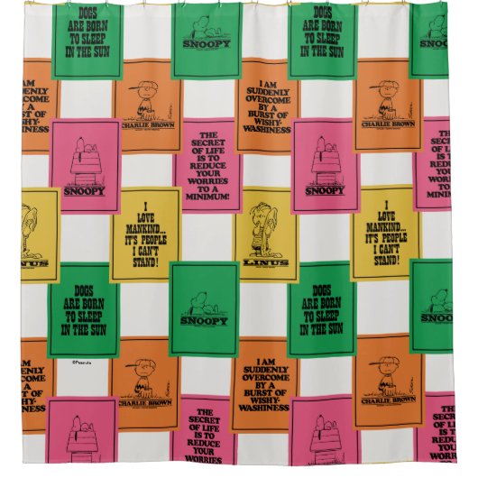 Erdnüsse | Fun Colorblock Muster Duschvorhang (Vorderseite)