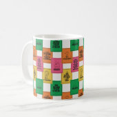 Erdnüsse | Fun Colorblock Muster Kaffeetasse (Vorderseite Links)
