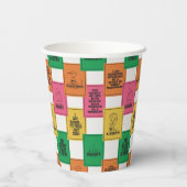 Erdnüsse | Fun Colorblock Muster Pappbecher (Rückseite)