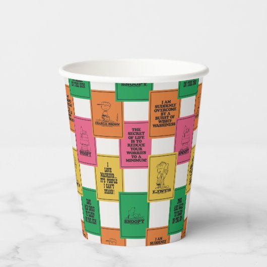 Erdnüsse | Fun Colorblock Muster Pappbecher (Rückseite)