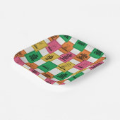 Erdnüsse | Fun Colorblock Muster Pappteller (Gewinkelt)