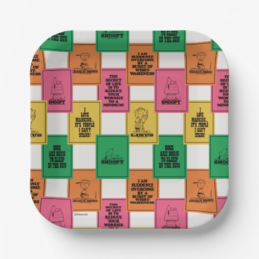 Erdnüsse | Fun Colorblock Muster Pappteller (Vorderseite)