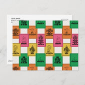 Erdnüsse | Fun Colorblock Muster Postkarte (Vorne/Hinten)