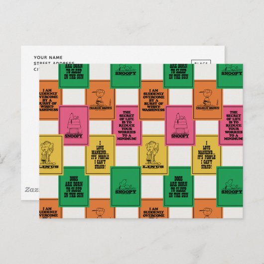 Erdnüsse | Fun Colorblock Muster Postkarte (Vorne/Hinten)