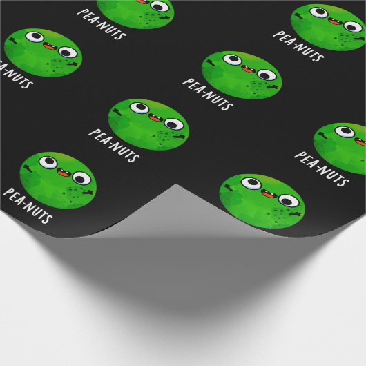 Erdnüsse Funny Crazy Pea Pun Dark BG Geschenkpapier (Ecke)