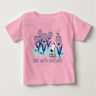 Erdnüsse   Garten mit Snoopie und Holzblumen Baby T-shirt
