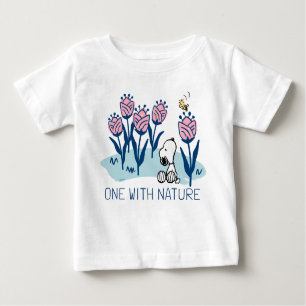 Erdnüsse   Garten mit Snoopie und Holzblumen Baby T-shirt