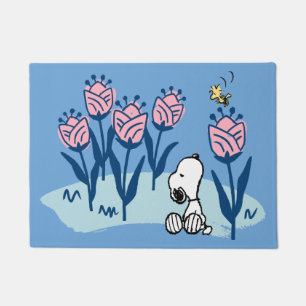 Erdnüsse Garten mit Snoopie und Holzblumen Fußmatte