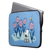 Erdnüsse | Garten mit Snoopie und Holzblumen Laptopschutzhülle (Vorderseite Links)