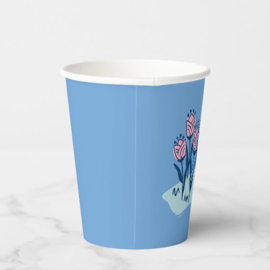 Erdnüsse | Garten mit Snoopie und Holzblumen Pappbecher (Rechts)