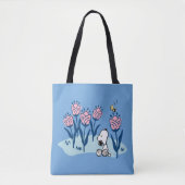 Erdnüsse | Garten mit Snoopie und Holzblumen Tasche (Vorderseite)